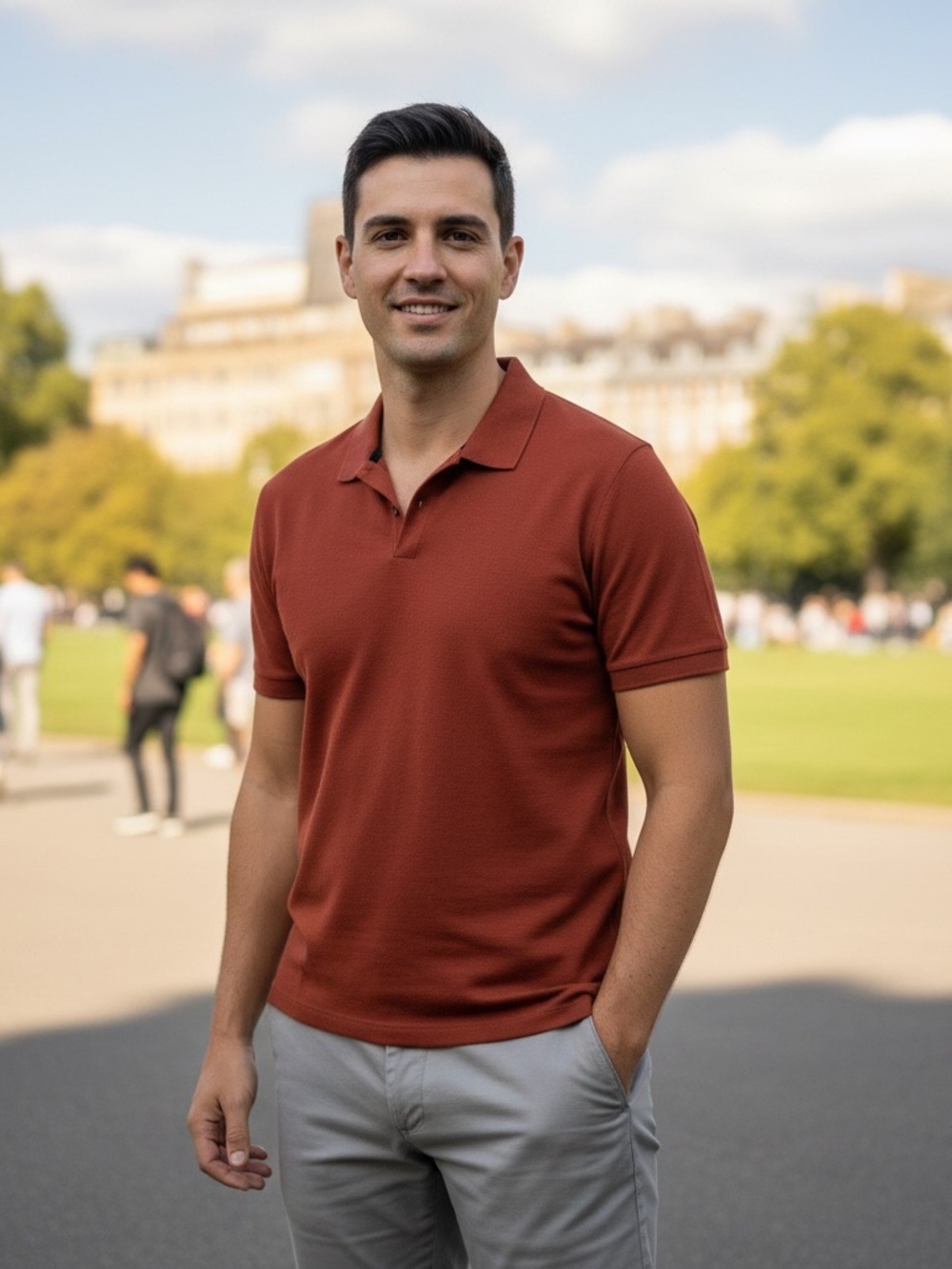 • Boss • Men's Short Sleeve Polo Shirt - Rust Orange Large